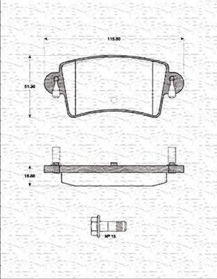 MAGNETI MARELLI 363702161271 -  Комплект тормозных колодок, дисковый тормоз